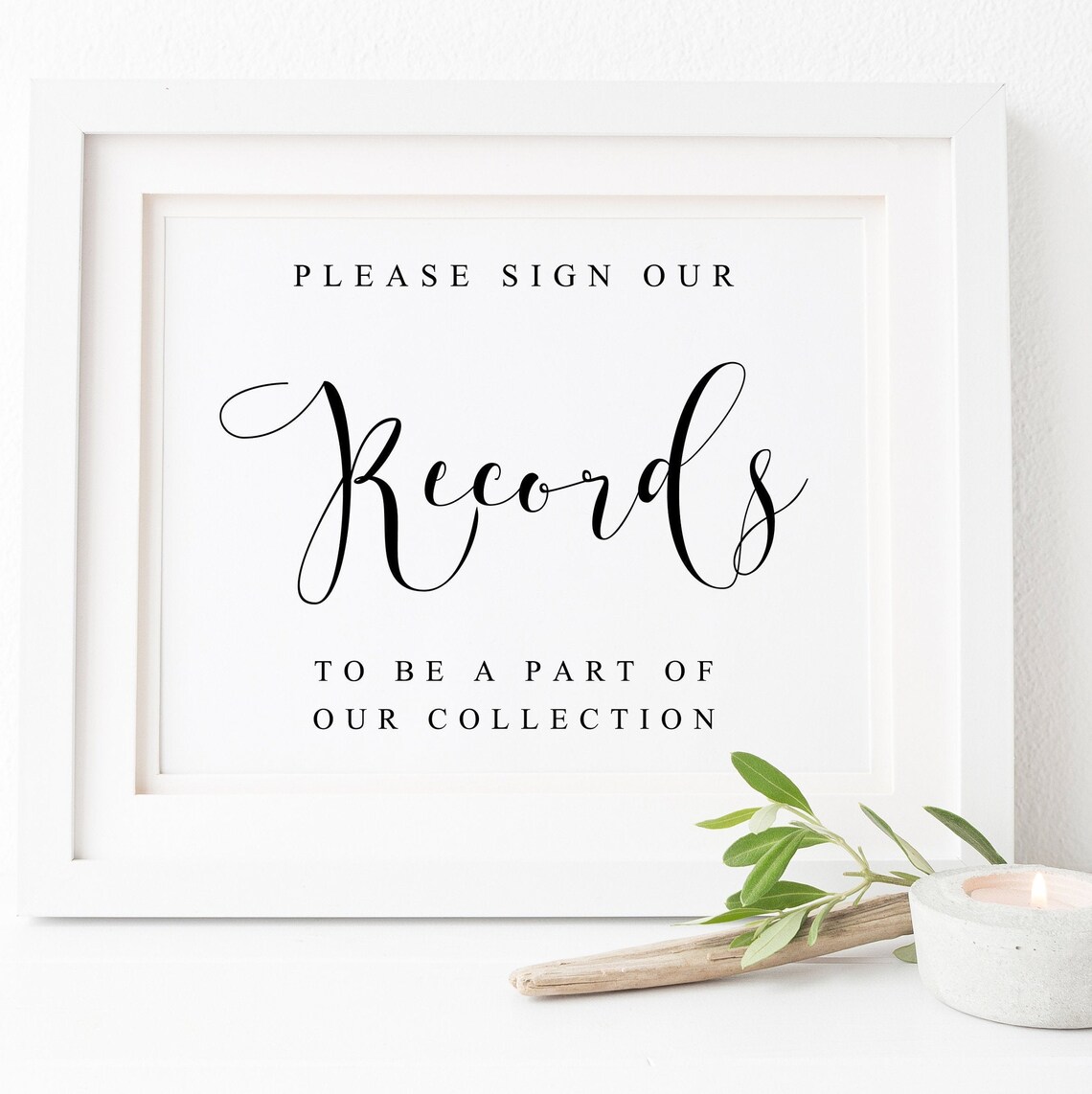 Record Guest Book Wedding Guestbook Sign Print