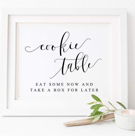 Cookie Table Sign, Wedding Dessert Bar Art Print