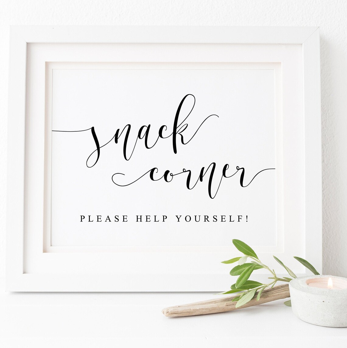 Snack Corner Sign, Wedding Food Table Art Print