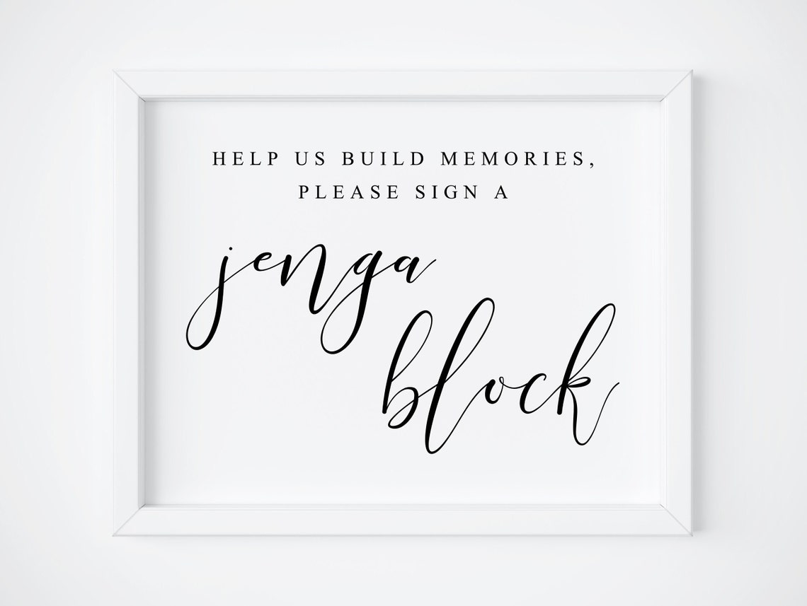 Help Us Build Memories Jenga Block Guestbook Wedding Sign Poster