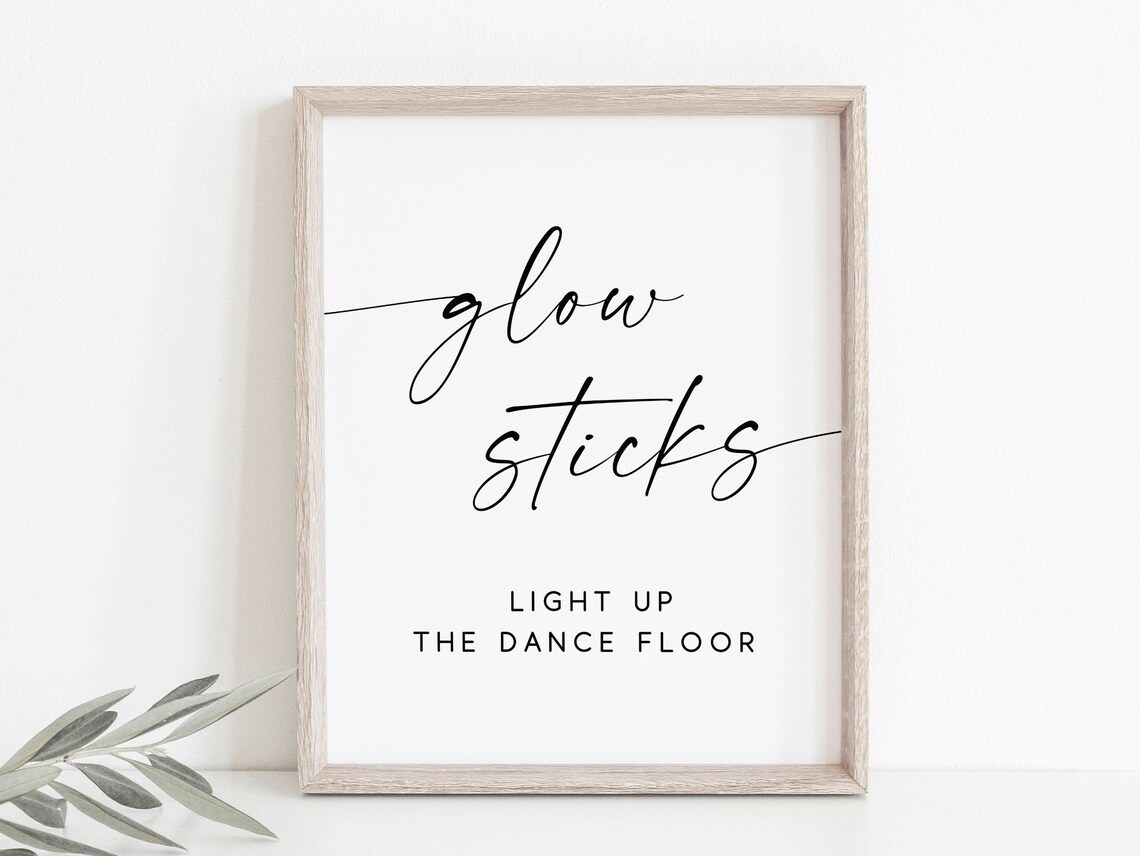 Glow Sticks Wedding Send-Off Sign, Reception Art Print