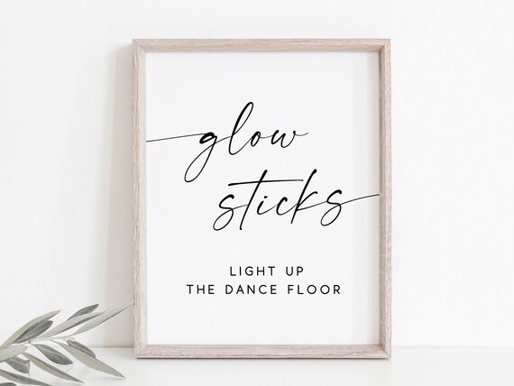 Glow Sticks Wedding Send-Off Sign, Reception Art Print