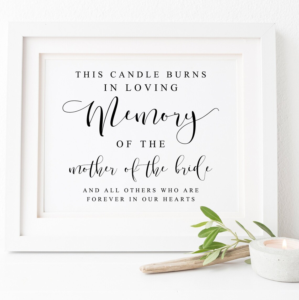 In Loving Memory Candle Memorial Sign Poster