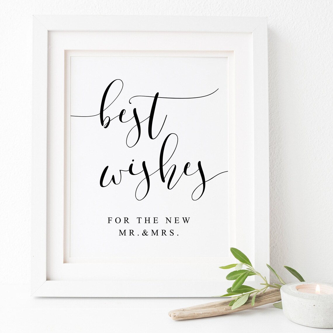Best Wishes For The New Mr And Mrs Wedding Sign