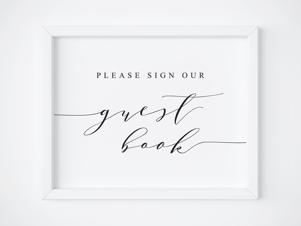 Please Sign Our Guest Book Wedding Guestbook Sign