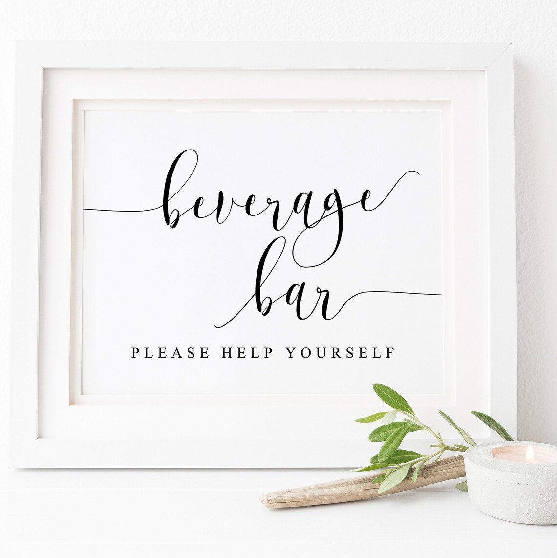 Wedding Beverage Bar Sign, Bridal Shower Print