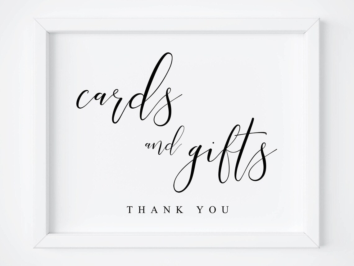Cards And Gifts Wedding Sign, Wedding Decor Print