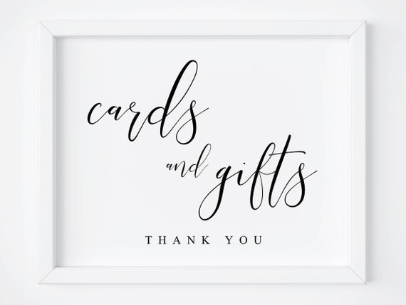 Cards And Gifts Wedding Sign, Wedding Decor Print