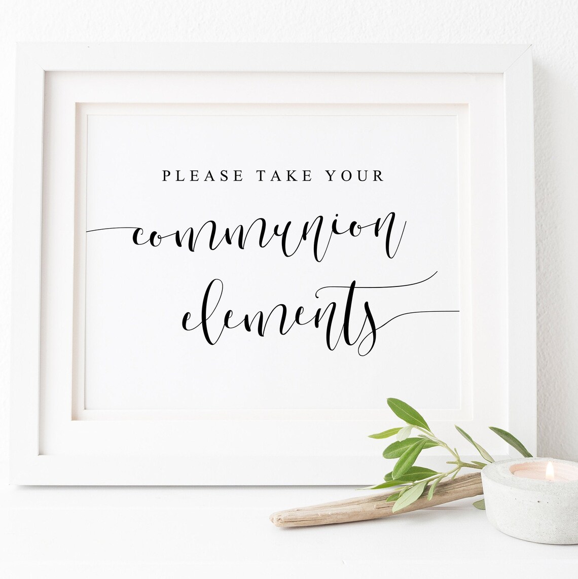 Please Take Your Communion Elements Sign, Wedding Poster