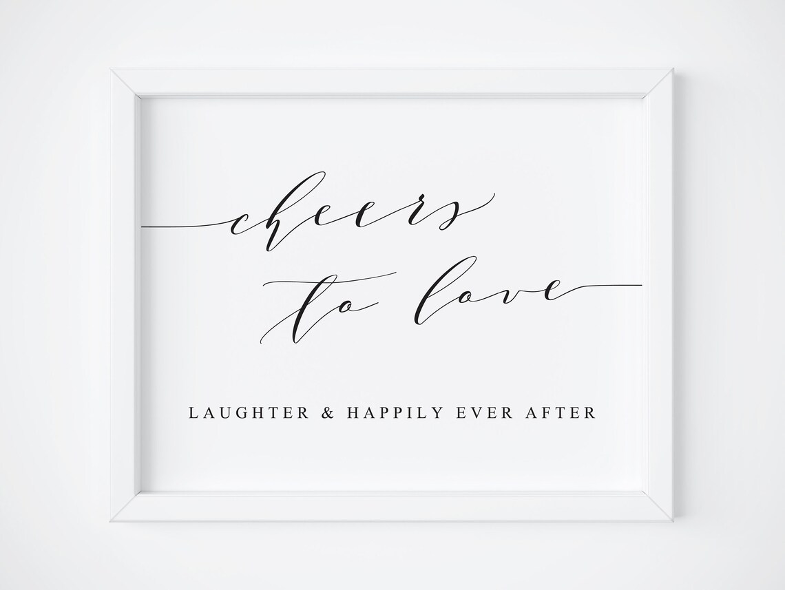 Cheers To Love Wedding Open Bar Sign, Love Decor