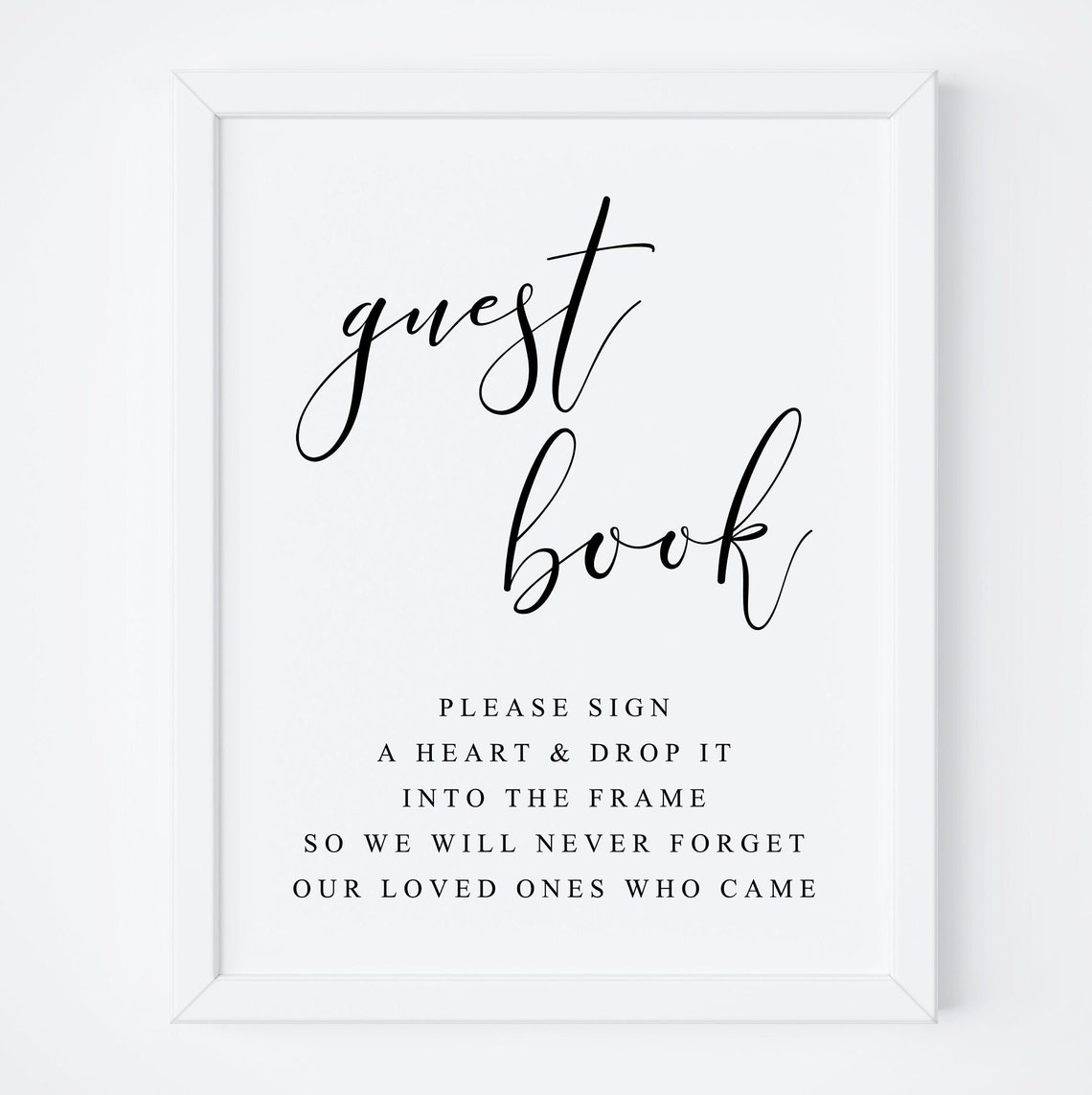 Sign A Heart Guestbook Sign Wedding Memory Keepsake Frame Print