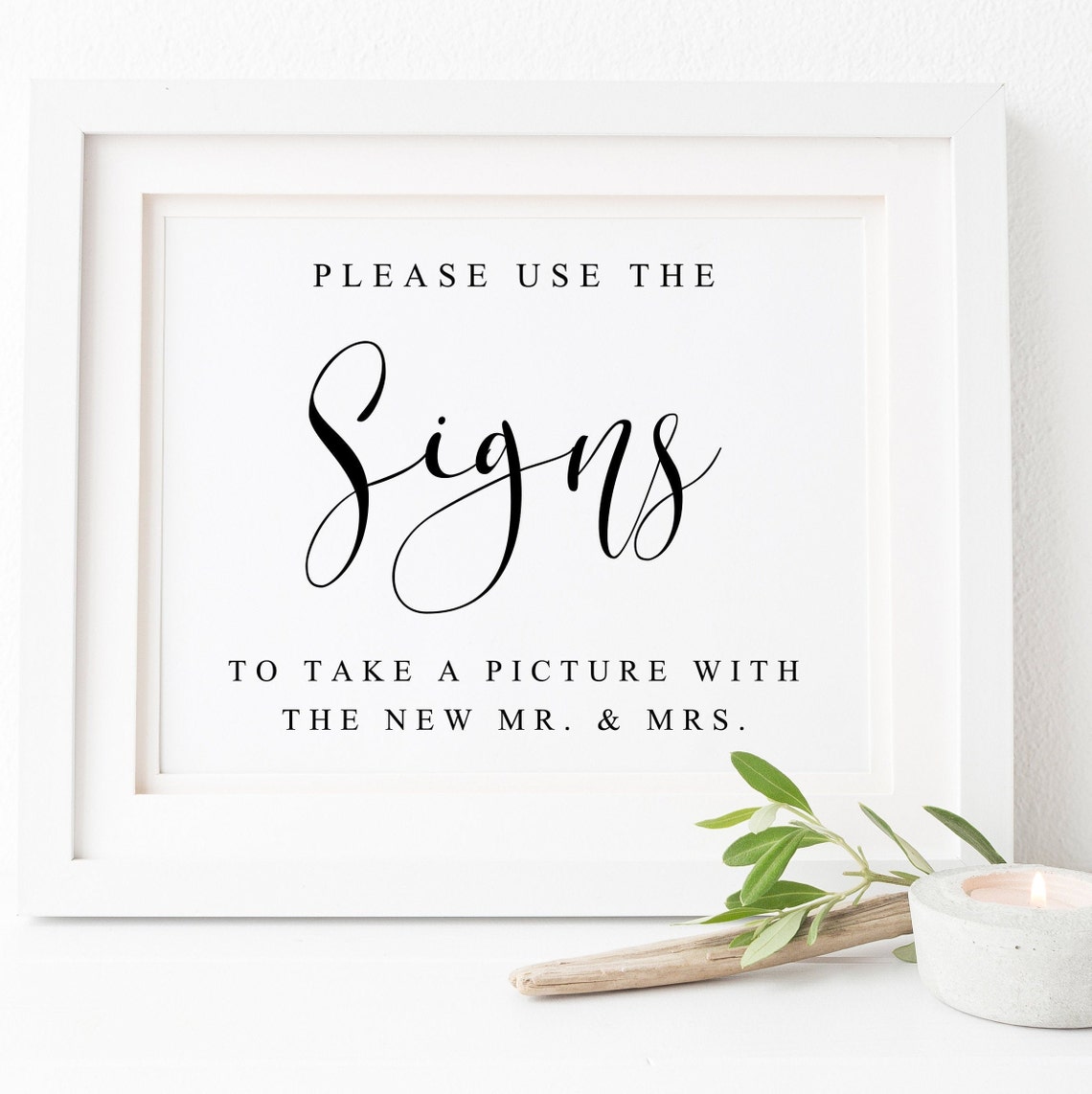 Please Use the Signs Wedding Photo Booth Prop Sign Modern Poster
