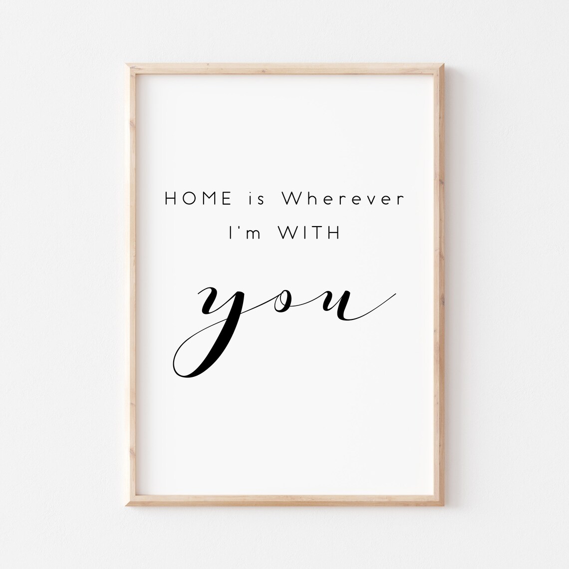 Home Is Wherever I Am with You Romantic Love Quote Wall Poster