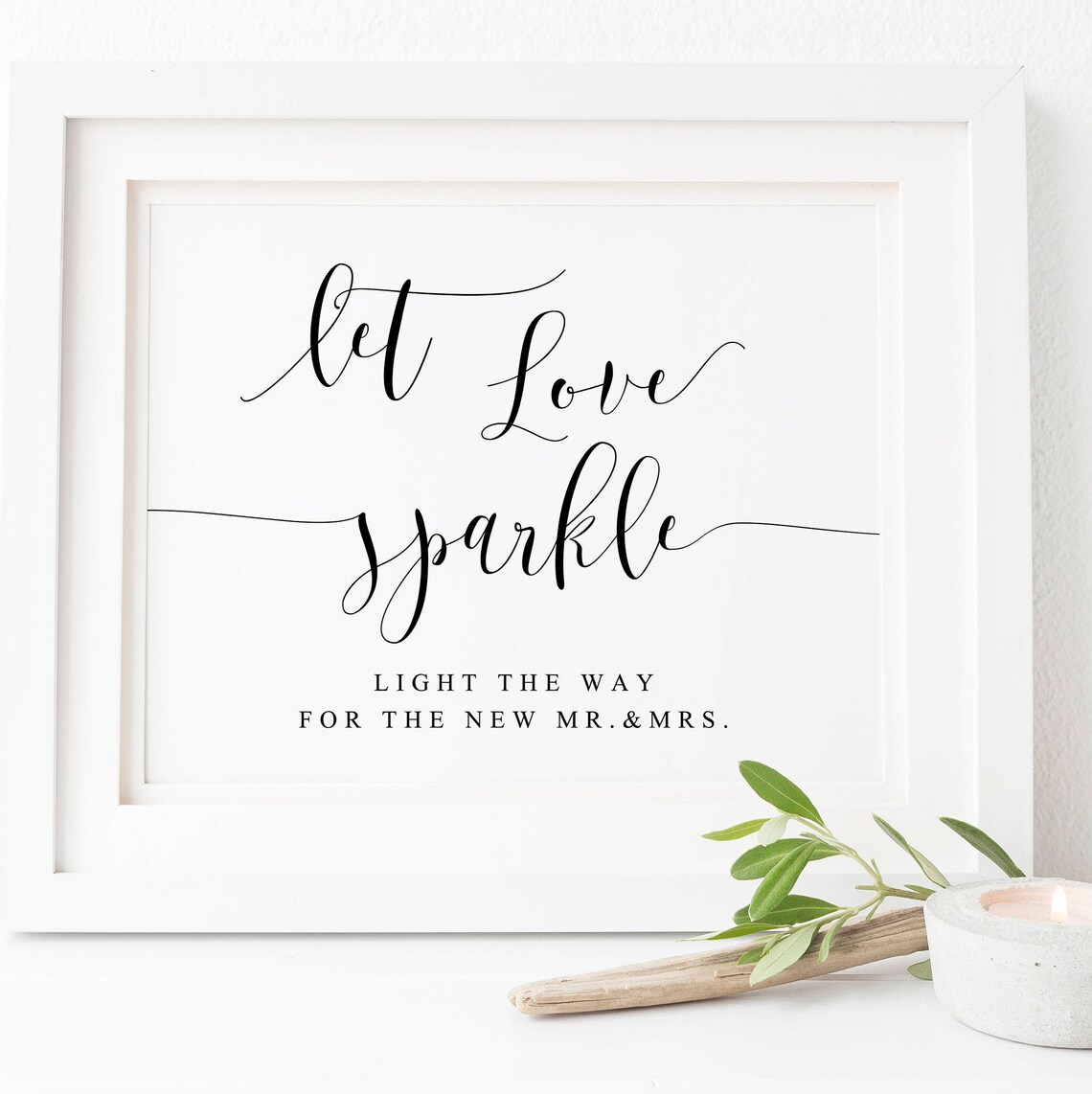 Let Love Sparkle Wedding Love Sign Art Print