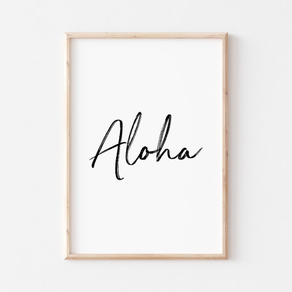 Aloha Hawaii Beach Poster, Tropical Wall Decor