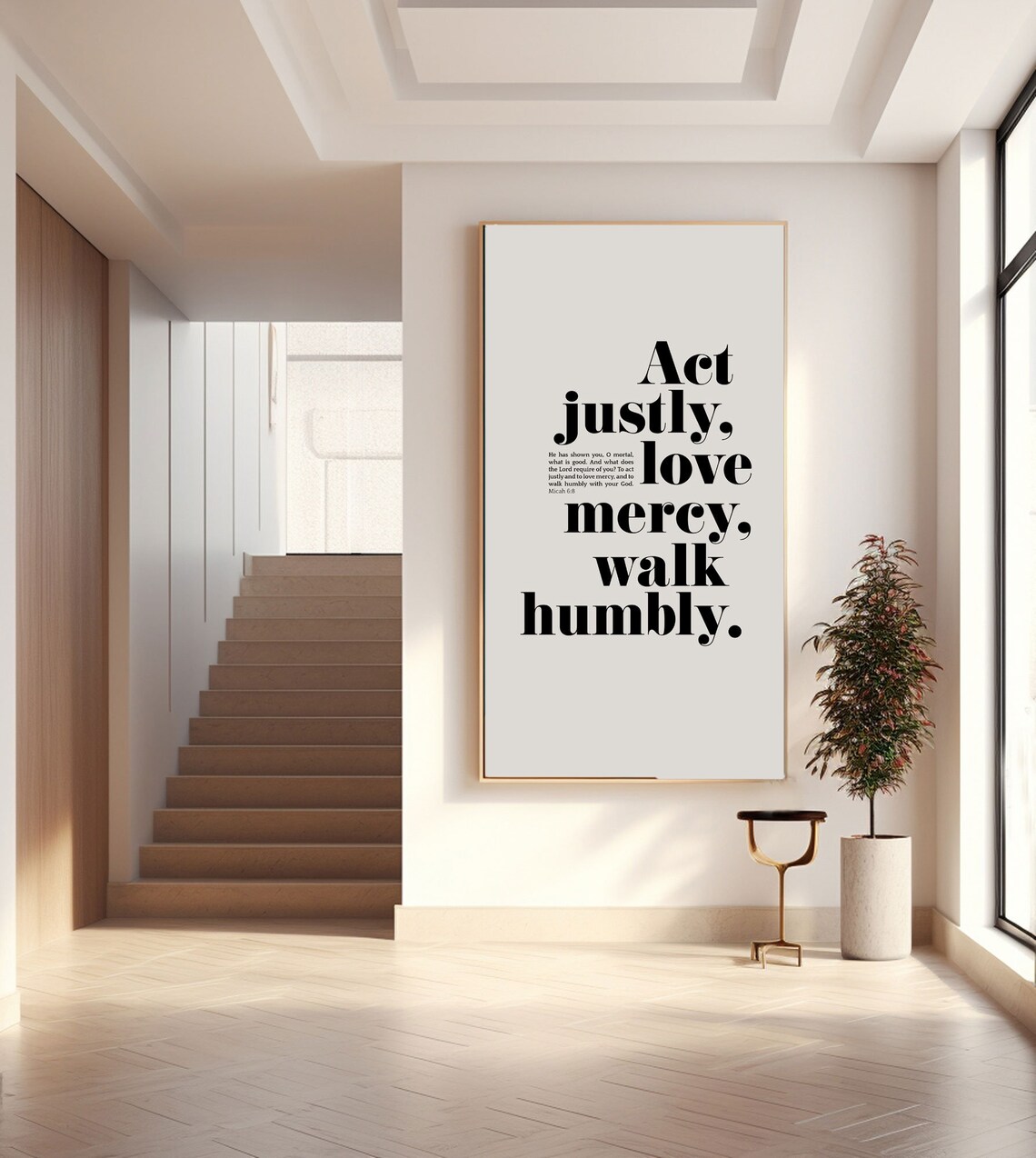 Act Justly Love Mercy Micah 6:8 Bible Verse Art Print - Image 2