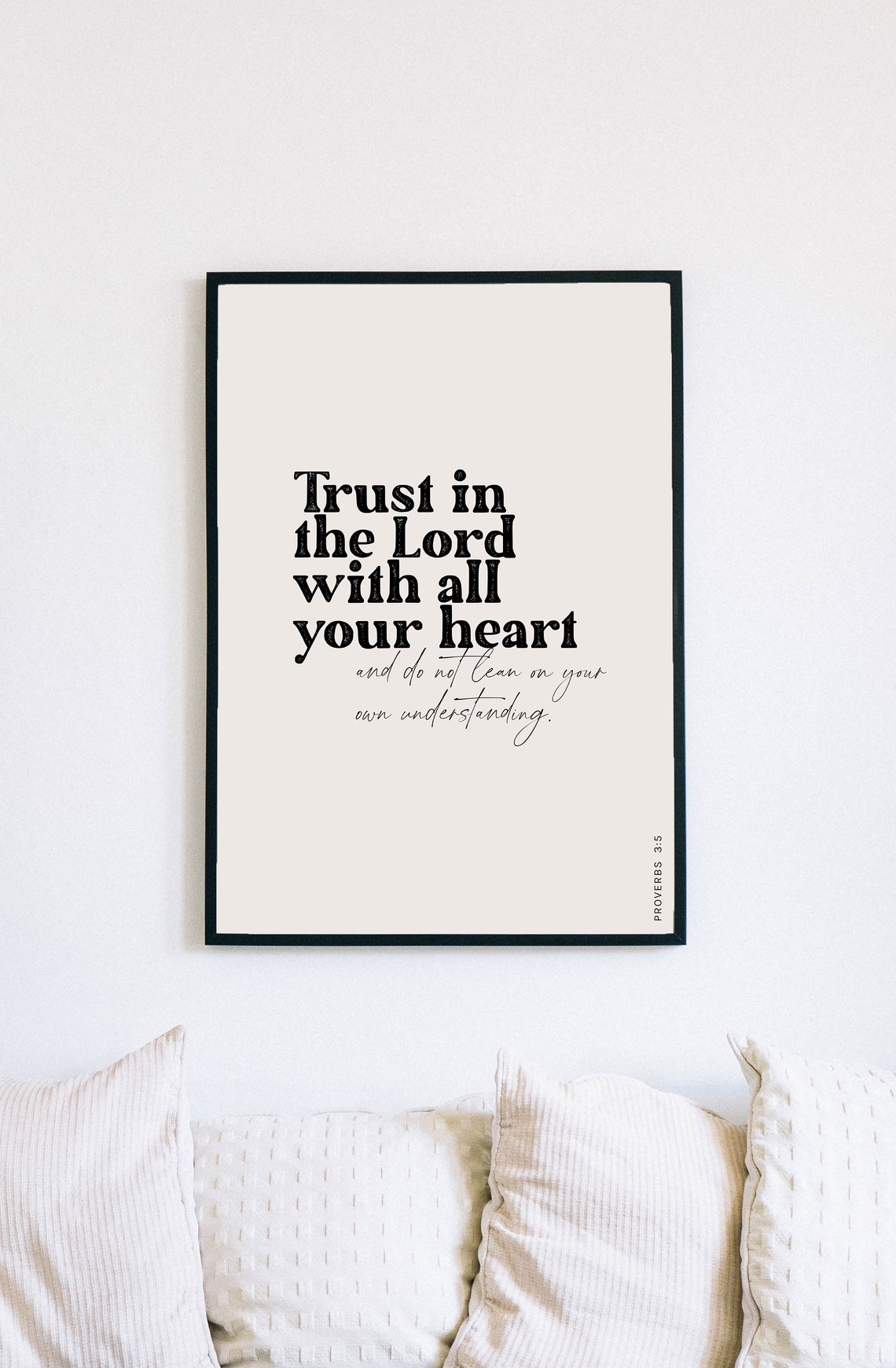 Trust In The Lord With All Your Heart Bible Verse Wall Art Proverbs 35 Christian Modern Scripture Poster Typography Minimalist Home Decor - Image 5
