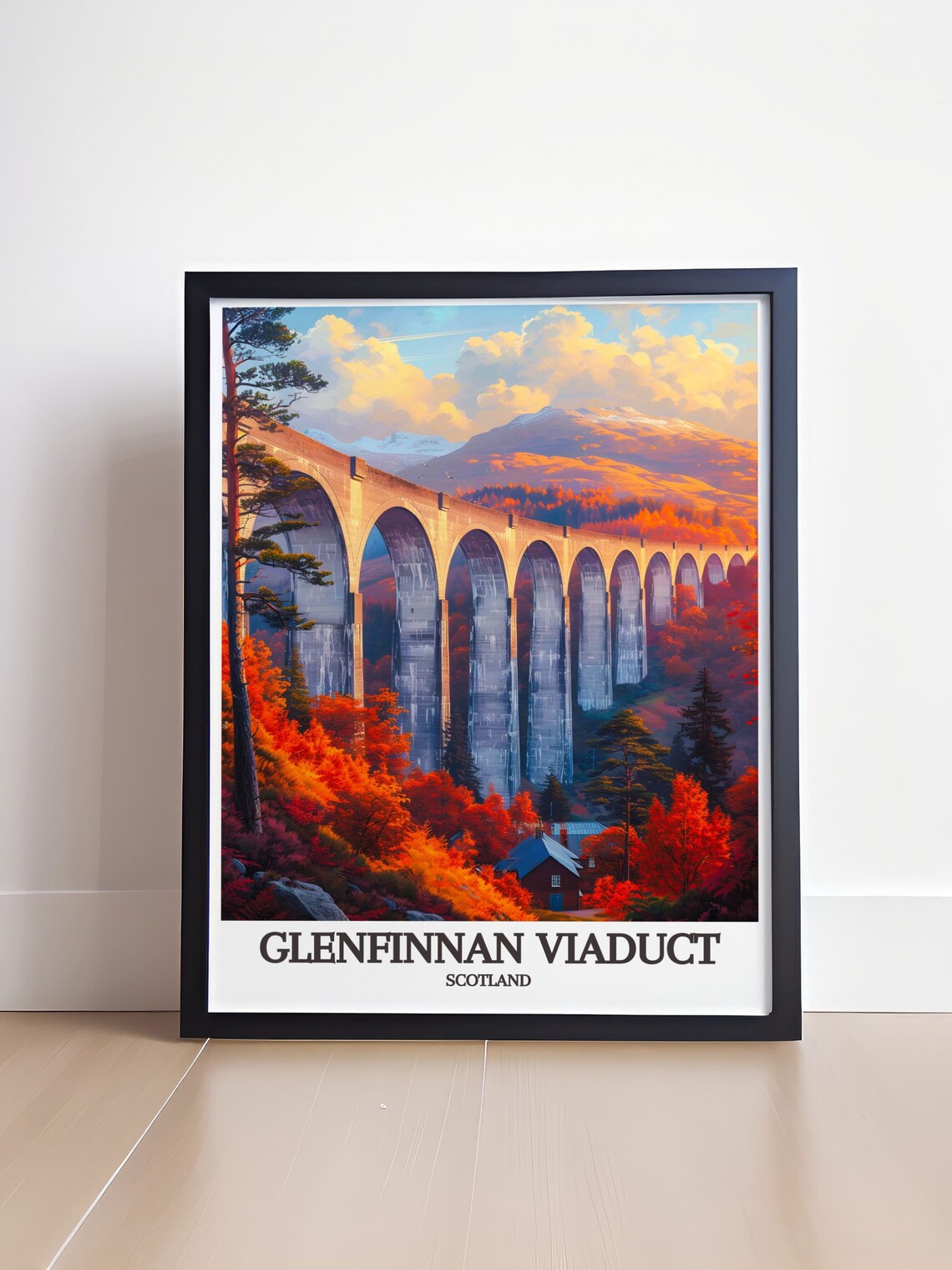 Glenfinnan Viaduct Scotland Autumn Railway Classic Travel Poster - Image 4