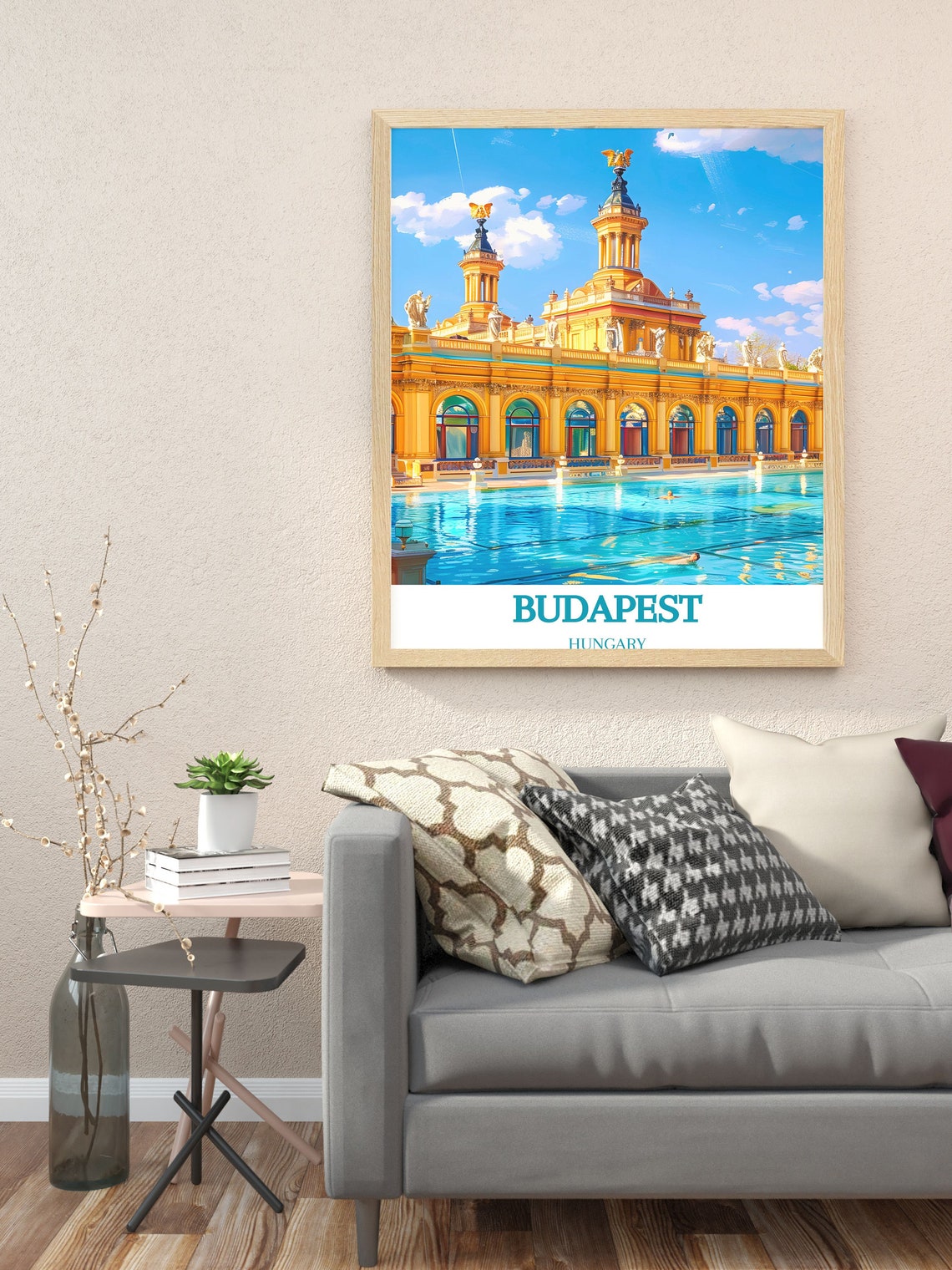 Budapest Szechenyi Thermal Baths Yellow Palace Hungary Spa Poster - Image 3