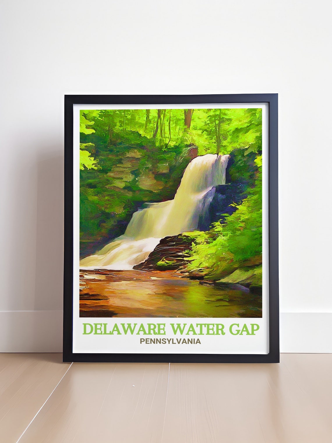 Delaware Water Gap Waterfall Poster in Lush Pennsylvania Forest - Image 4