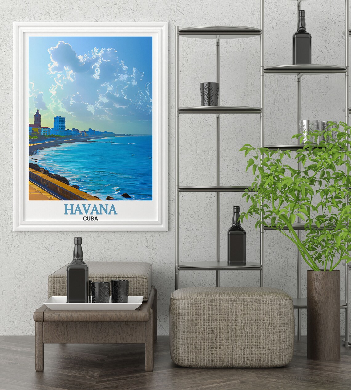 Havana Cuba El Malecon Seawall Ocean Promenade Art Classic Poster - Image 2