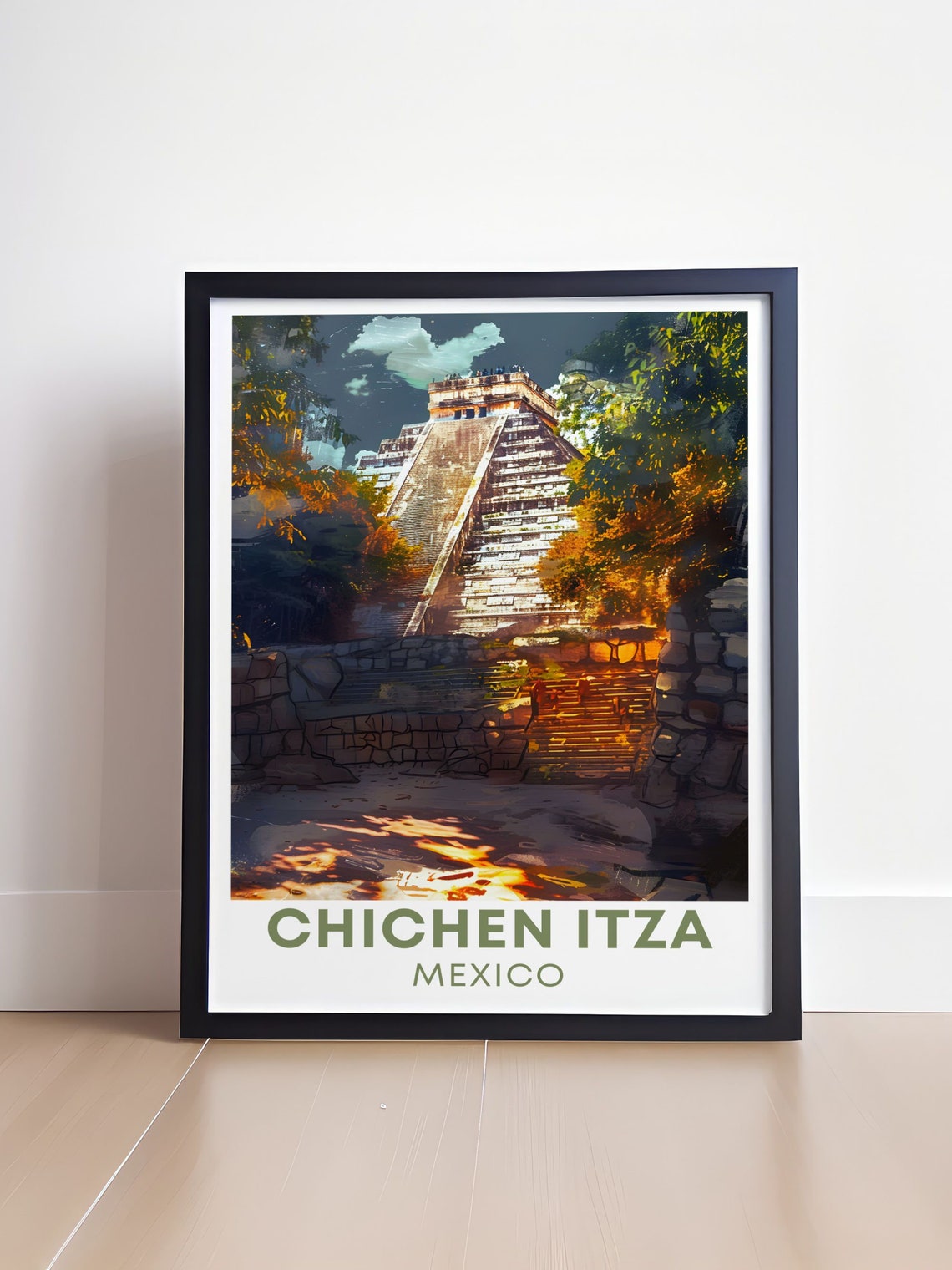 Chichen Itza Mayan Pyramid Evening Jungle Ruins Travel Poster - Image 4