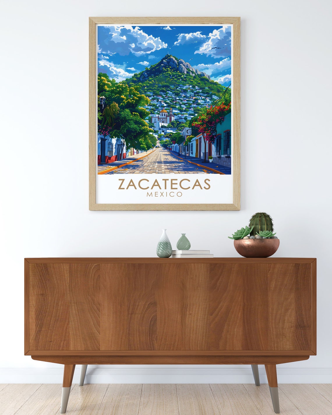 Zacatecas Colonial Street Cerro De La Bufa Mexico Travel Poster - Image 3