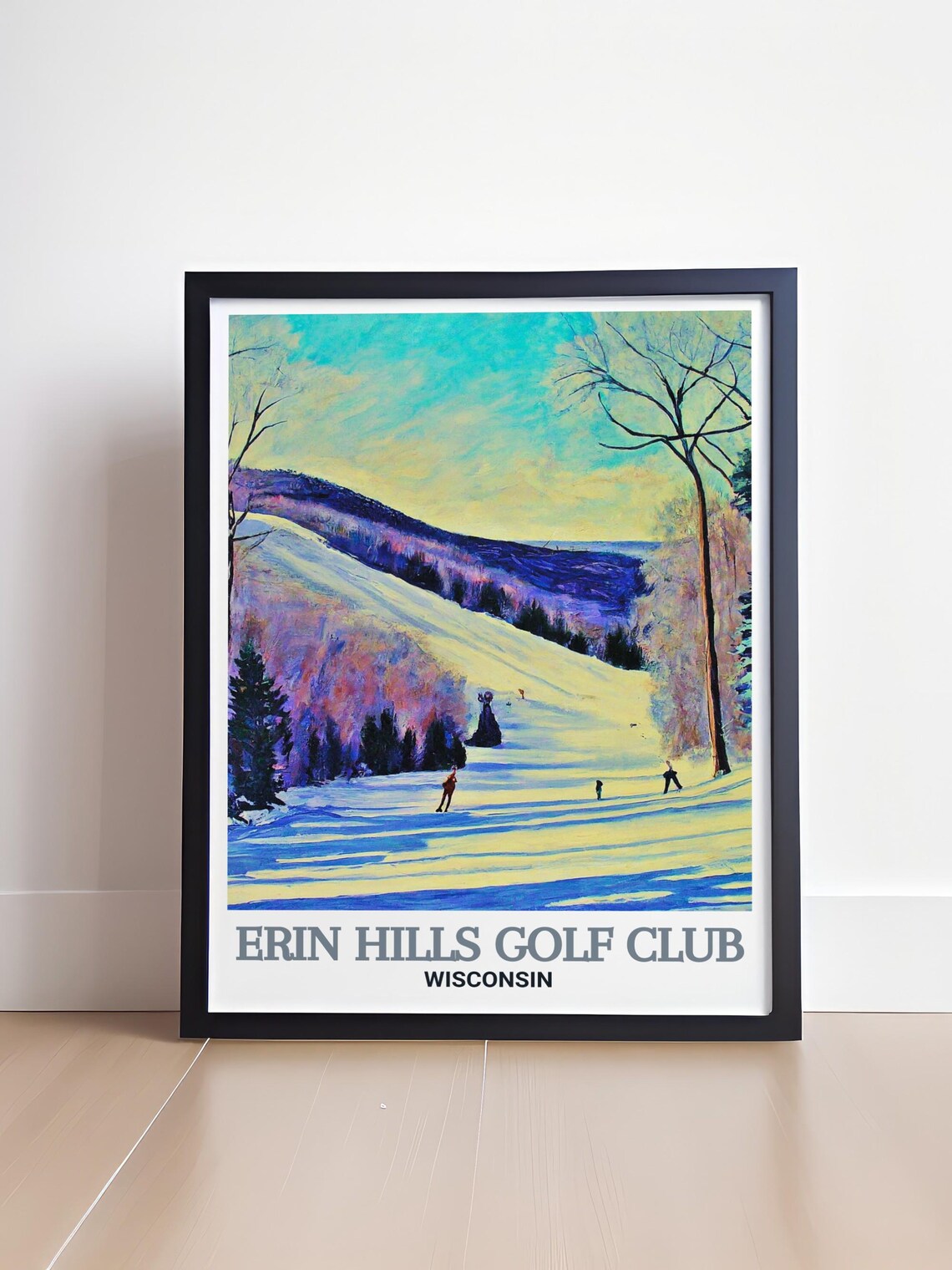 Erin Hills Golf Club Wisconsin Winter Snow Slope Travel Poster - Image 4