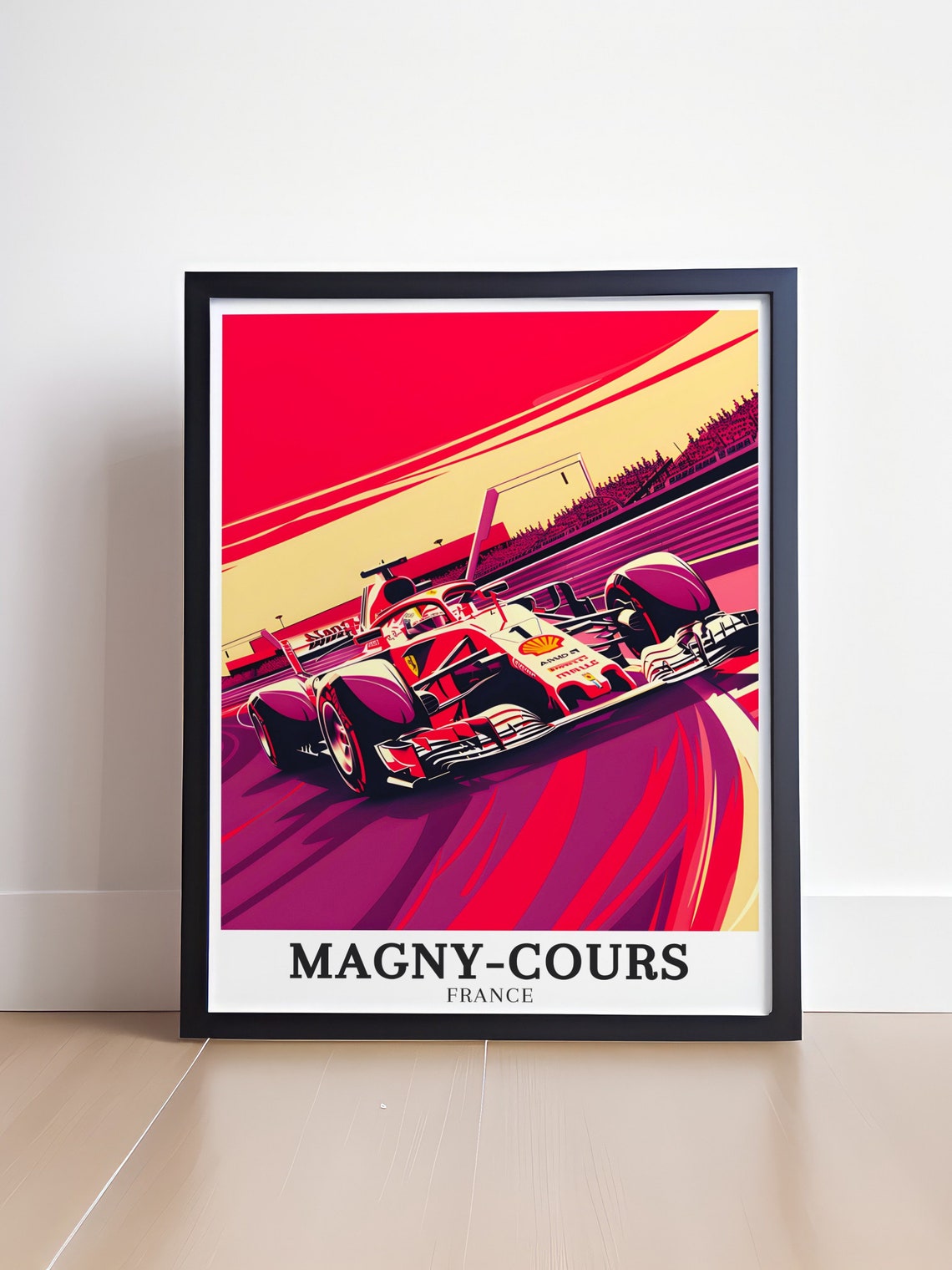 Magny-Cours France Formula 1 Race Car Track Retro Sports Poster - Image 4