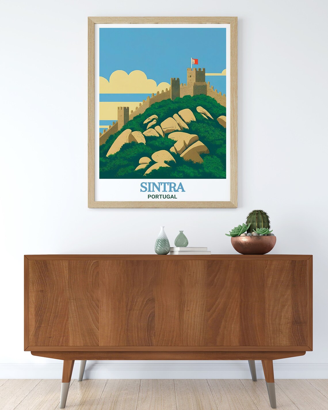 Sintra Portugal Moorish Castle Rocky Hill Vintage Travel Poster - Image 2