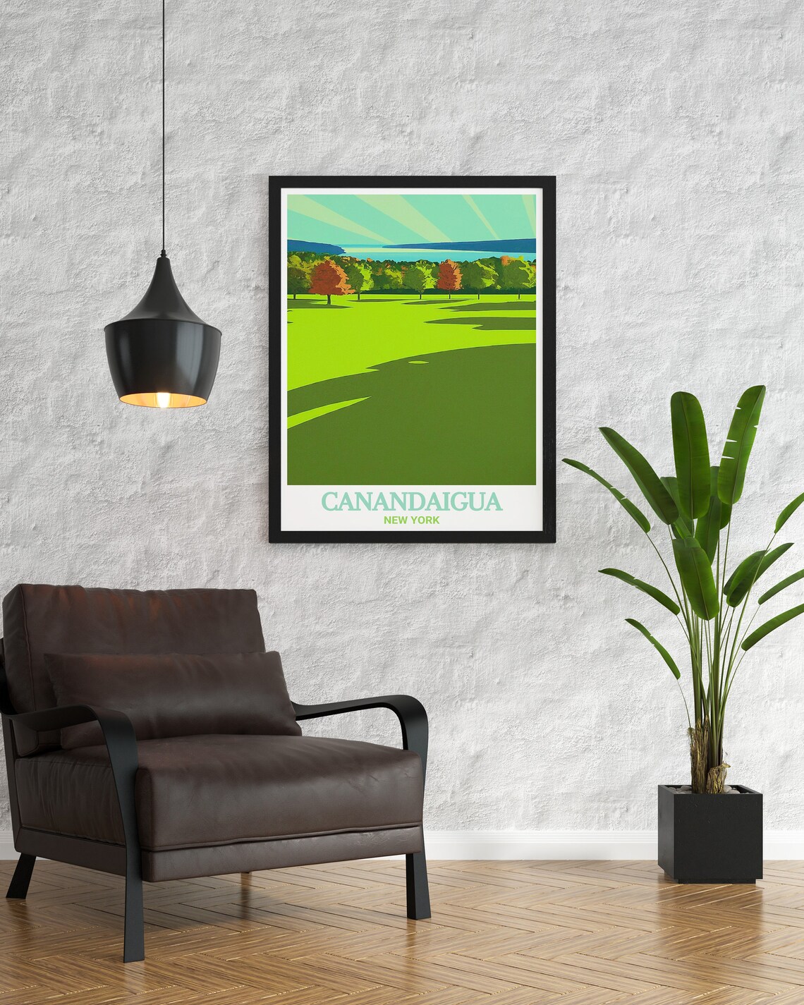 Canandaigua New York Autumn Park Lawns Lakeside Scenic Poster - Image 3