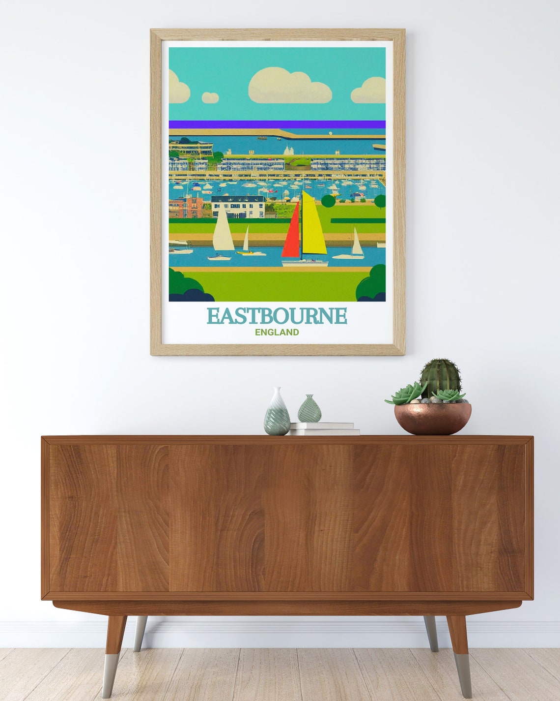 Eastbourne Sovereign Harbour Marina Sailboats England Coast Poster - Image 2