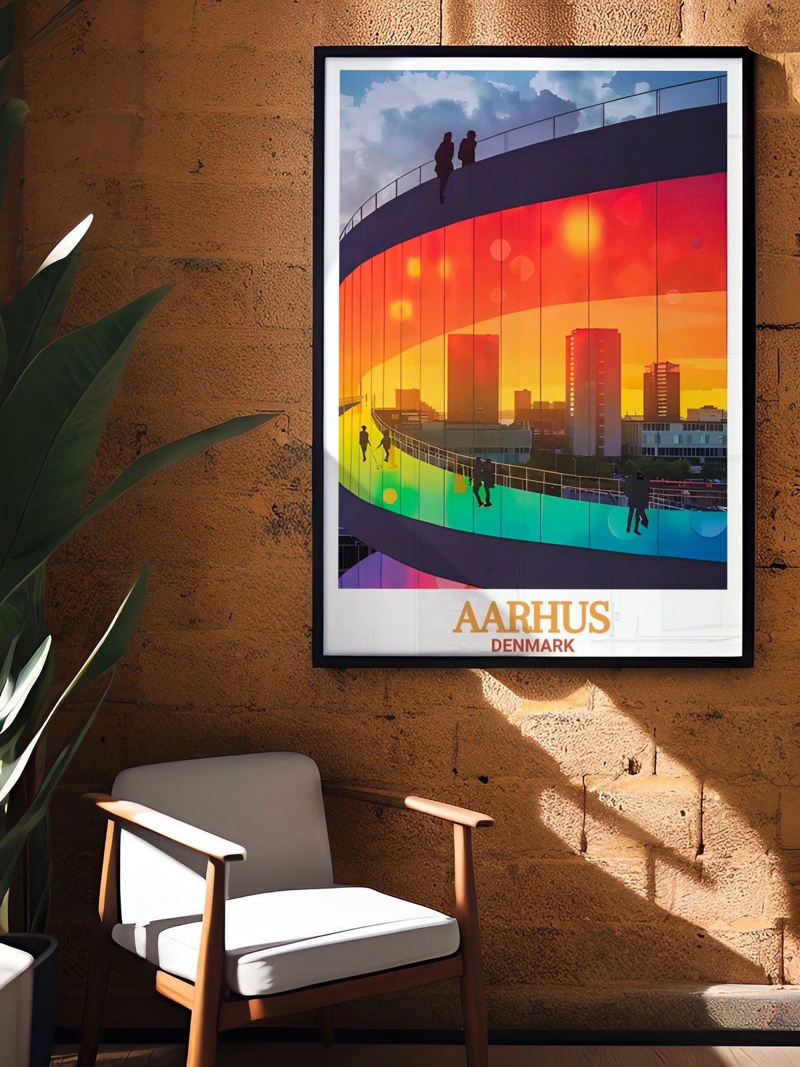 Aarhus Denmark ARoS Rainbow Panorama Museum Walkway View Poster - Image 2
