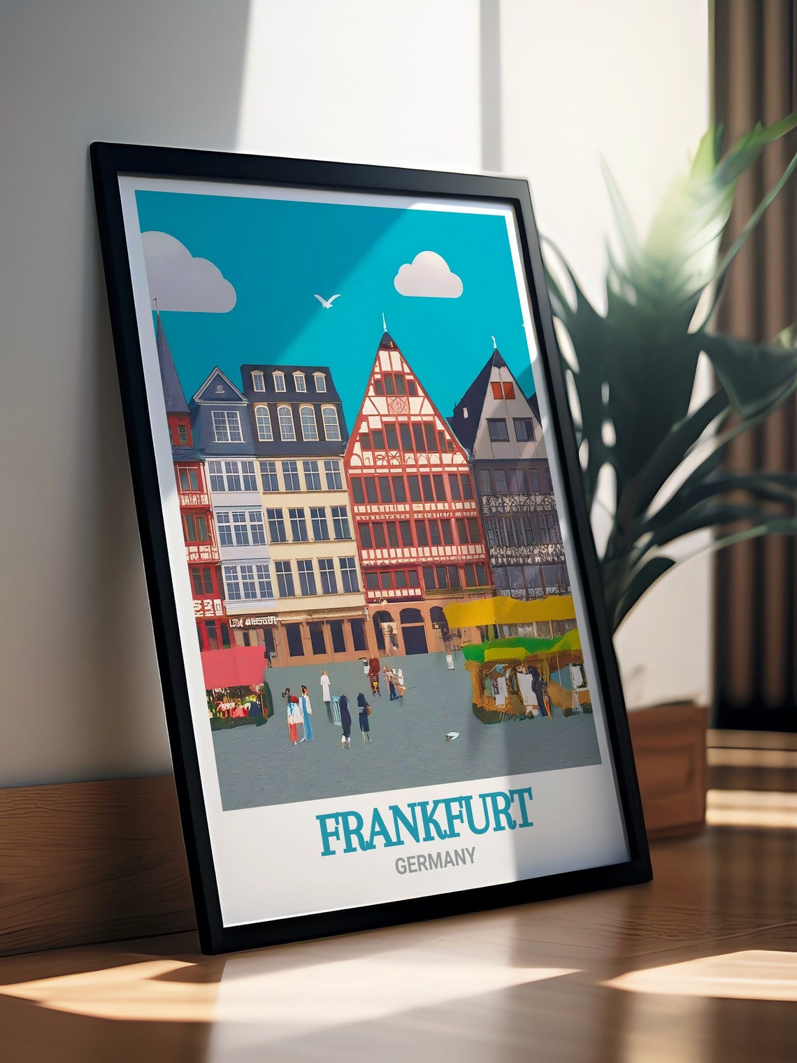 Frankfurt Travel Poster Rmerberg Print Rmerberg Art And Frankfurt Travel Print Rmerberg Travel Poster And Wall Art - Image 2