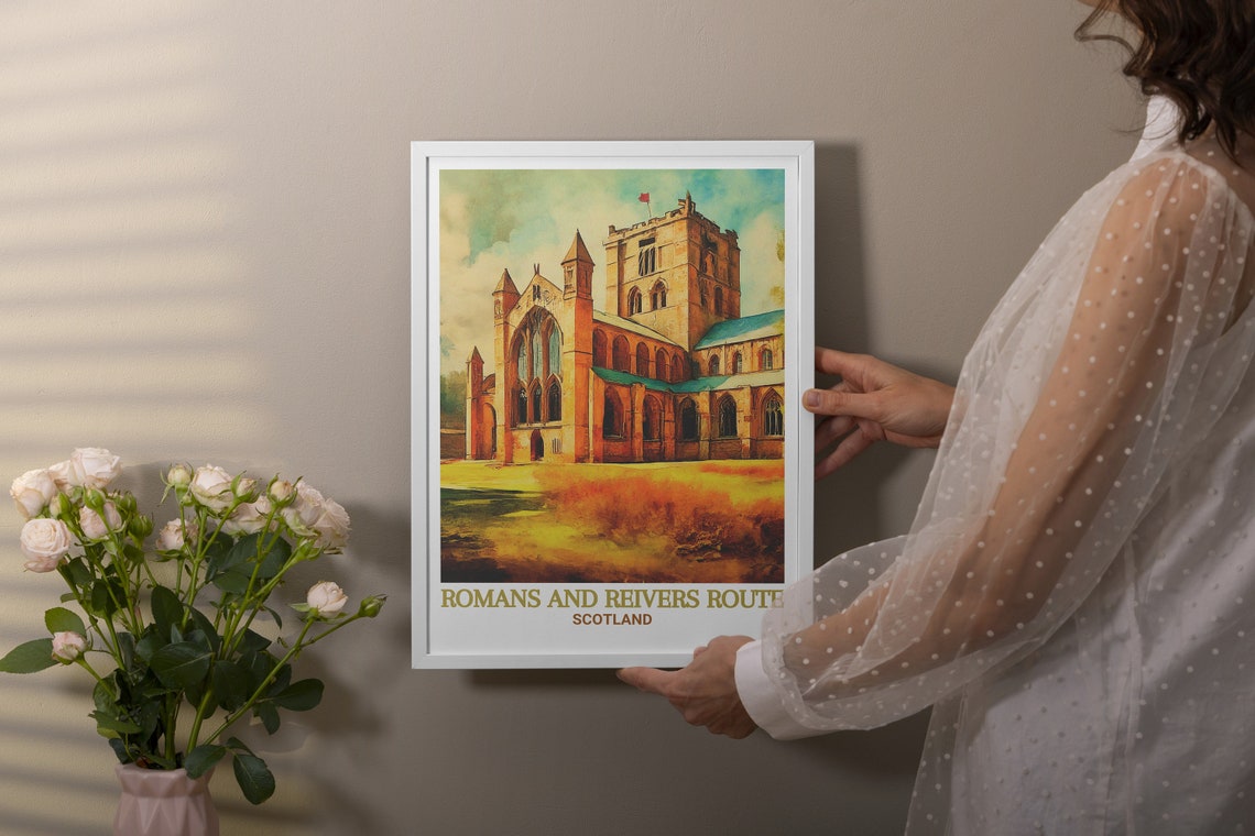 Romans And Reivers Route Hexham Abbey Golden Stone View Poster - Image 2