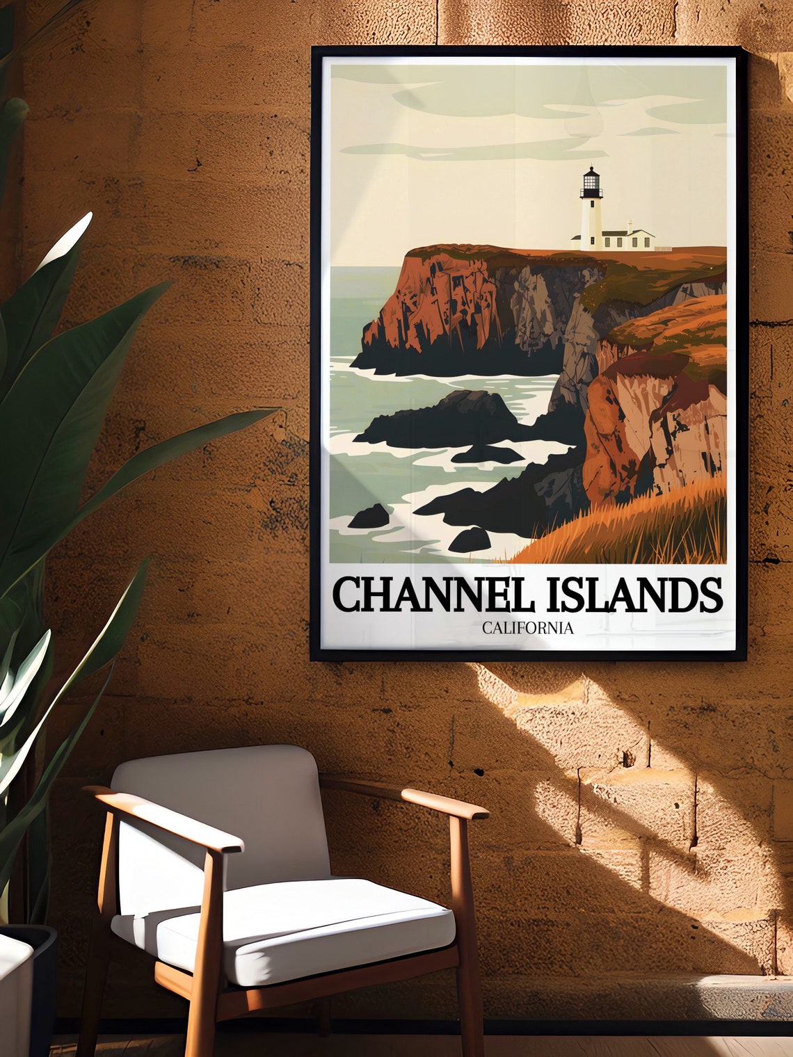 Channel Islands Anacapa Lighthouse Red Cliffs California Poster - Image 2