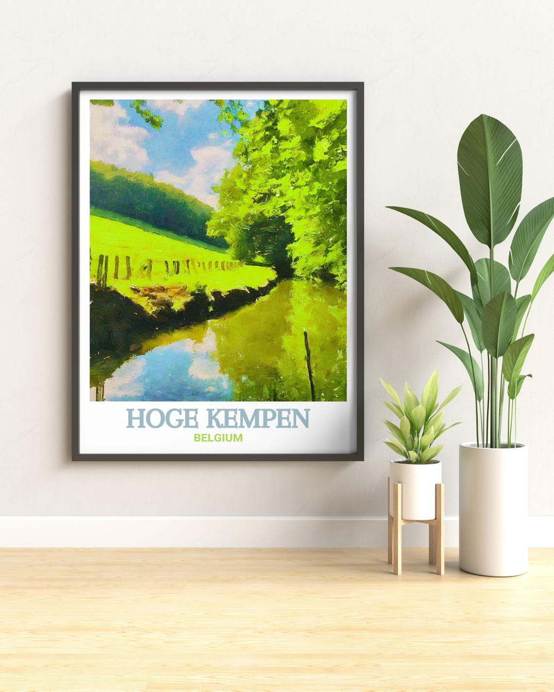 Hoge Kempen Belgium Forest Stream Valley Green Meadow Art Poster - Image 3