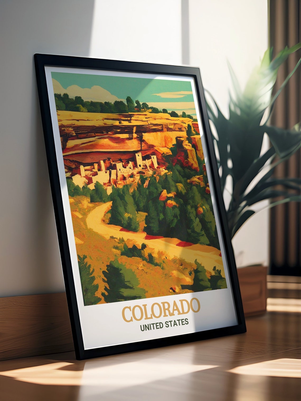Colorado Travel Poster Mesa Verde National Park Poster And Usa Art Decor Mesa Verde National Park Travel Poster And Print Colorado Art - Image 3