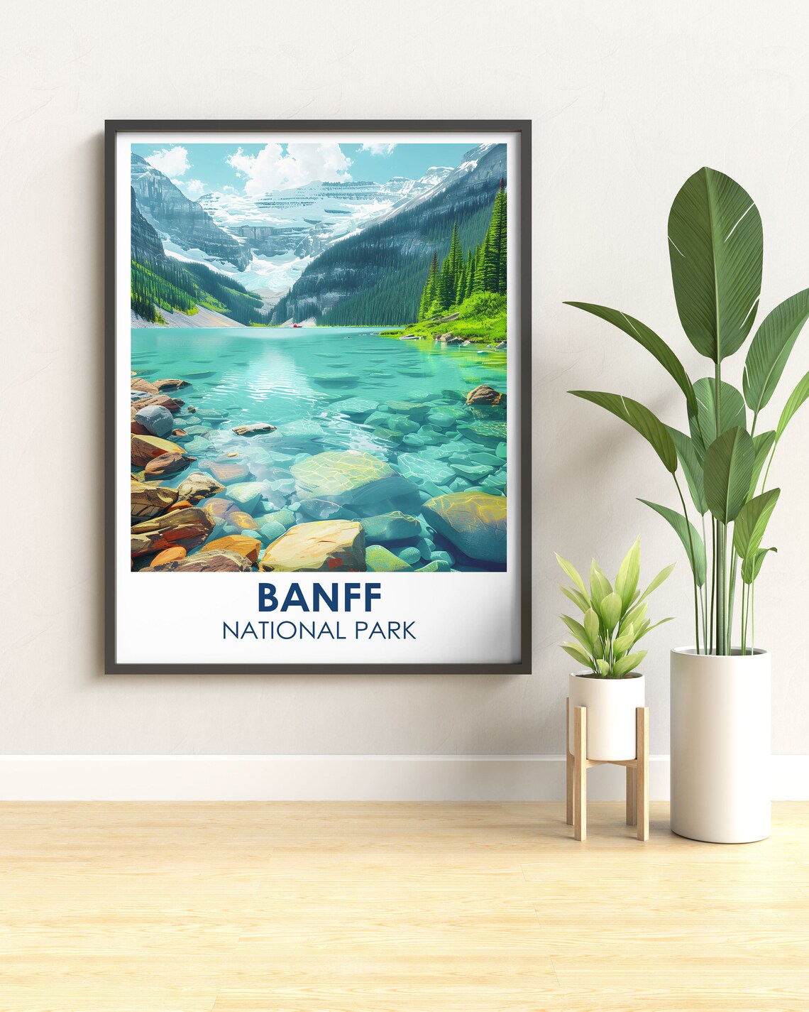 Banff National Park Lake Louise Turquoise Rocky Shores Scenic Poster - Image 2