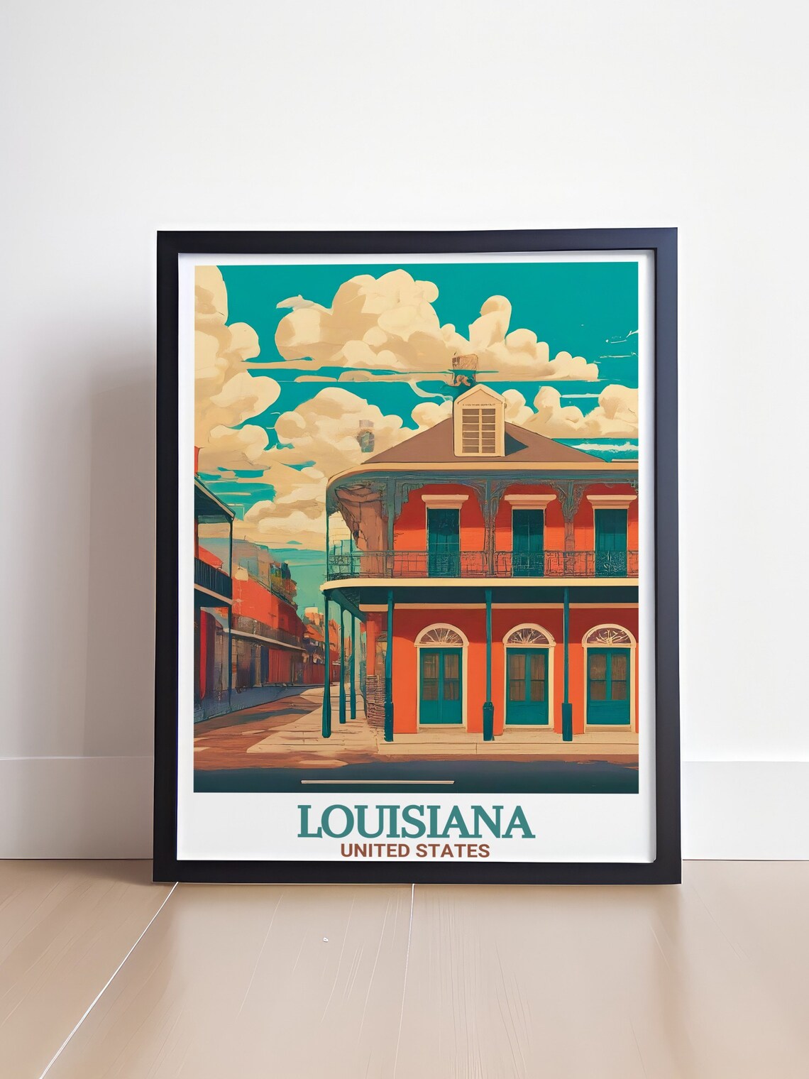 French Quarter Balcony Building in New Orleans Louisiana Travel Poster - Image 4