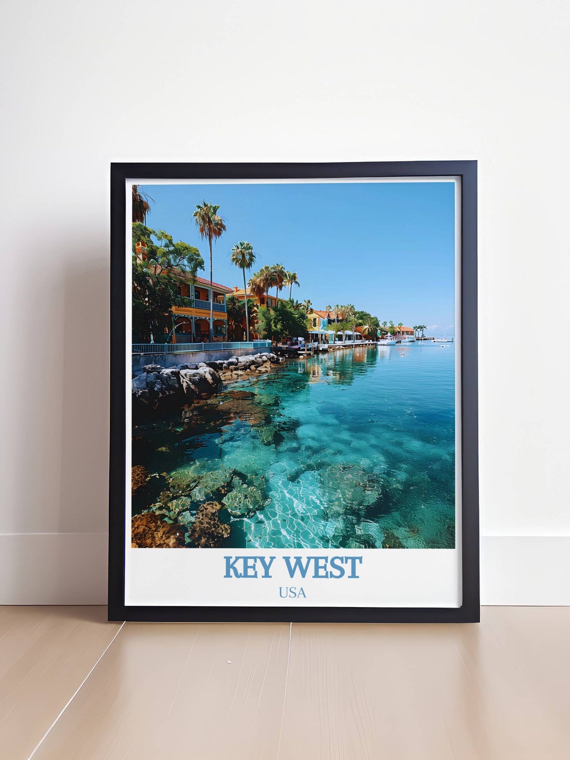 Key West Florida Historic Seaport Turquoise Water Travel Poster - Image 4