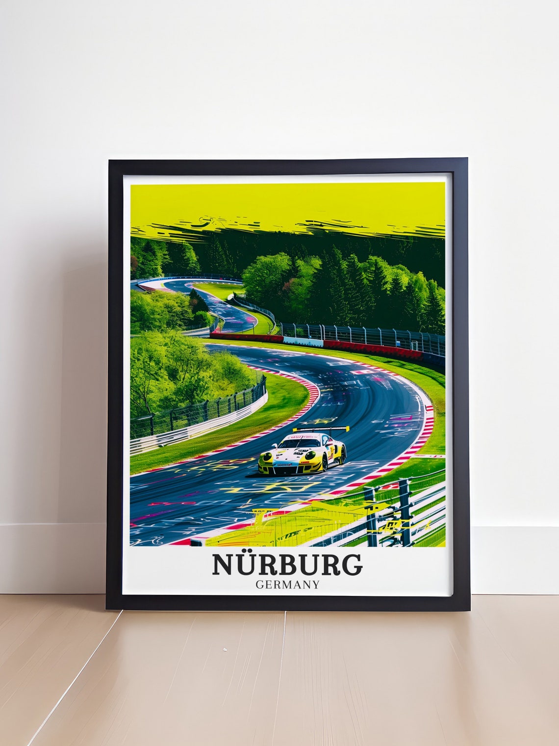 Nürburgring Modern Race Car Speeding Through Curves Germany Poster - Image 4