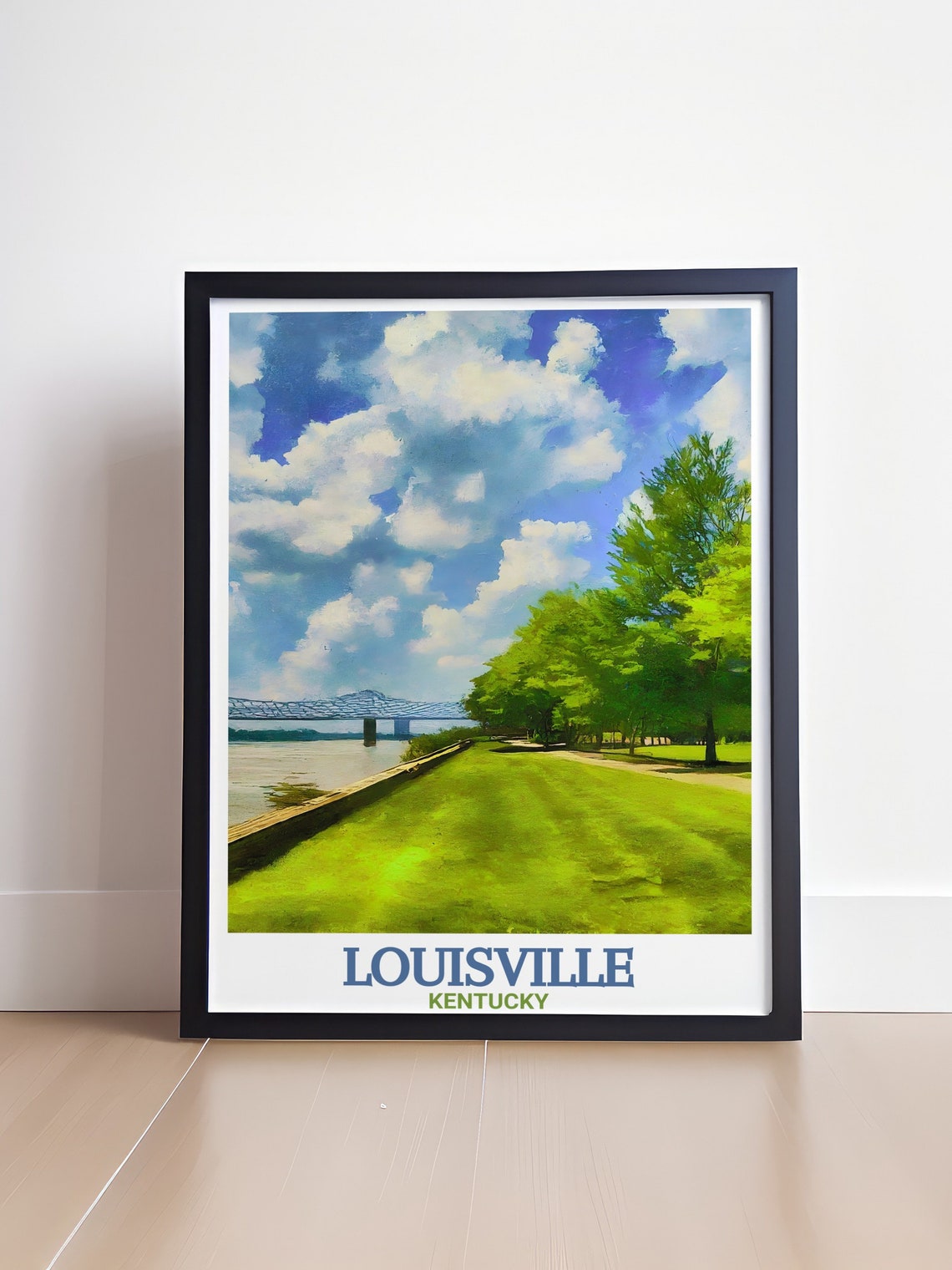 Louisville Waterfront Park With the Big Four Bridge Travel Poster - Image 4