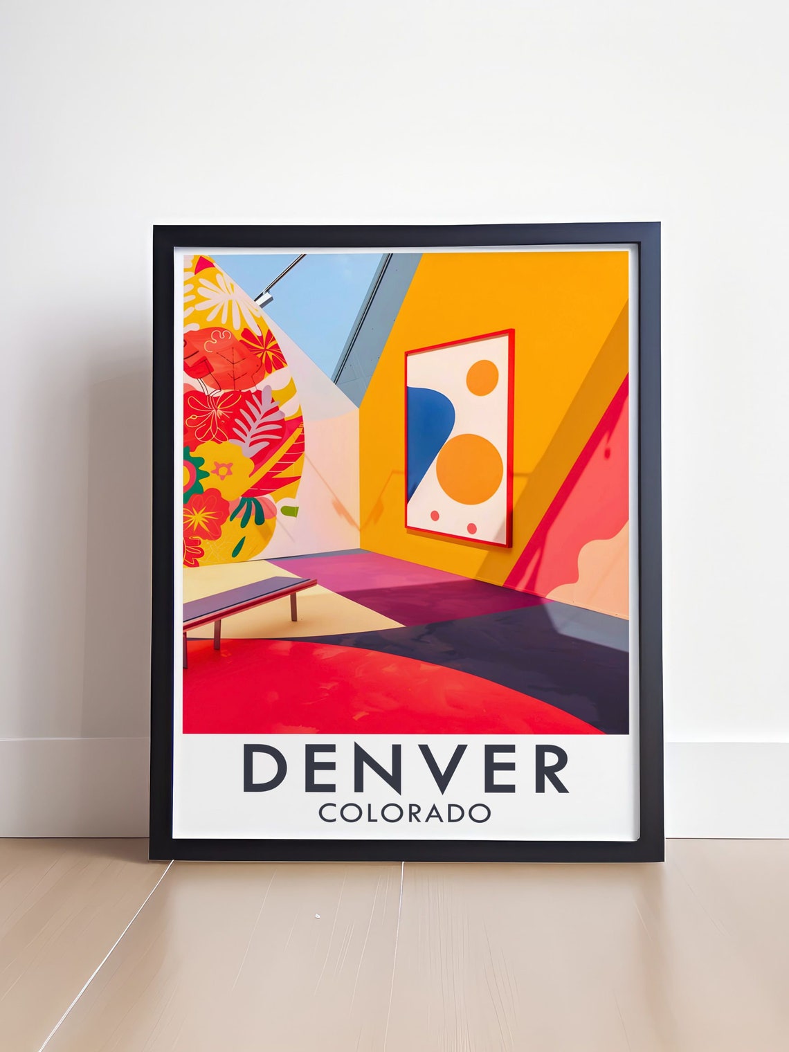 Denver Colorado Bold Modern Gallery Abstract Interior Art Print - Image 4