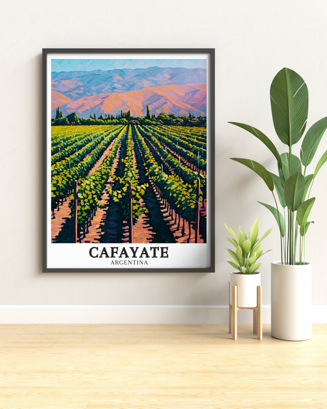 Cafayate Vineyard Rows Beneath Painted Mountain Peaks Poster - Image 2
