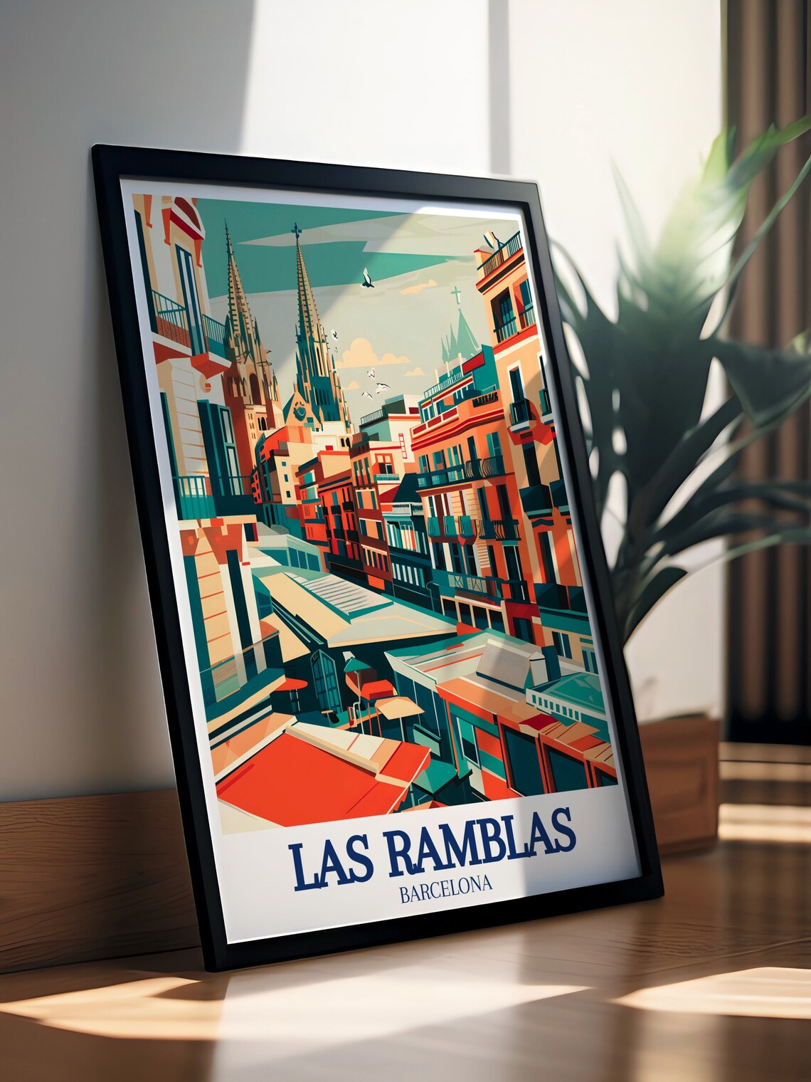 Las Ramblas Travel Poster, La Boqueria Market Barcelona - Image 3