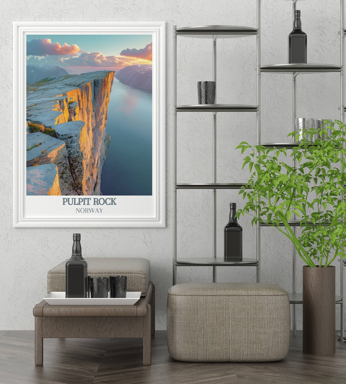Pulpit Rock Norwegian Fjords Travel Poster Art - Image 2