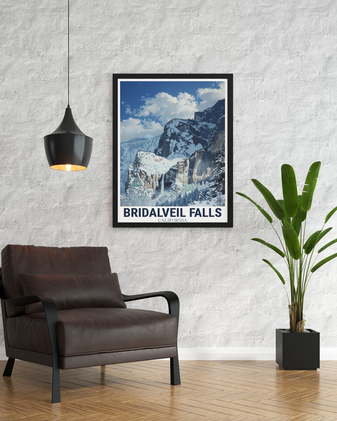 Bridalveil Falls Wall Art Winter Art California Travel Art Bridalveil Falls Winter Travel Poster Bridalveil Falls Winter Poster - Image 3