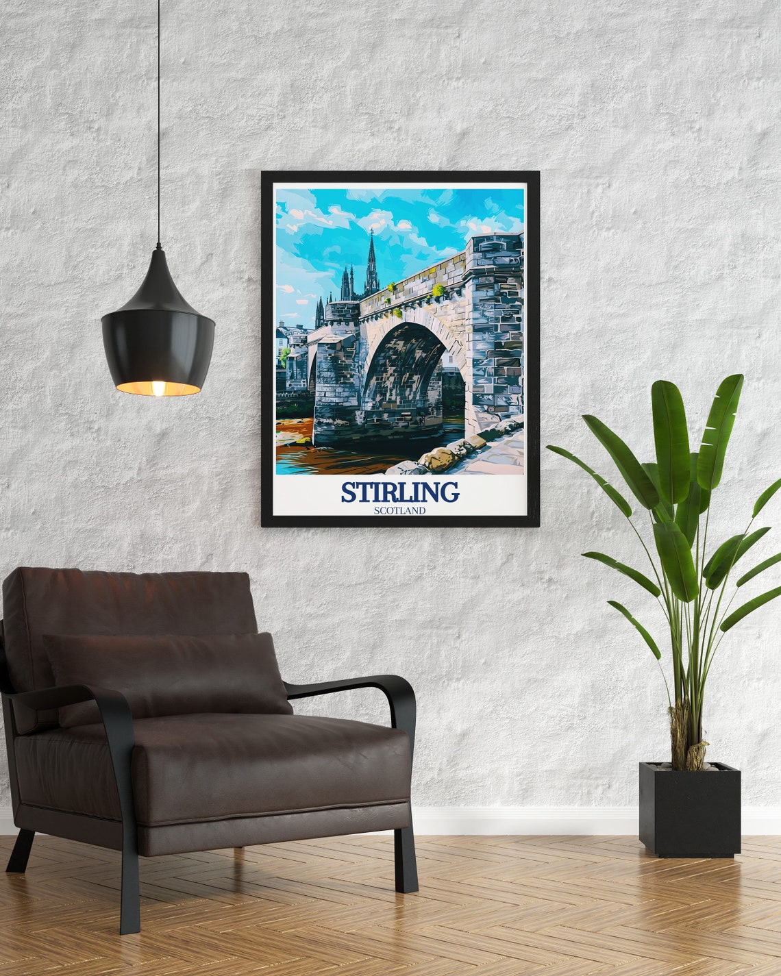 Stirling Bridge Stone Arch River Forth Historic Scotland Poster - Image 3