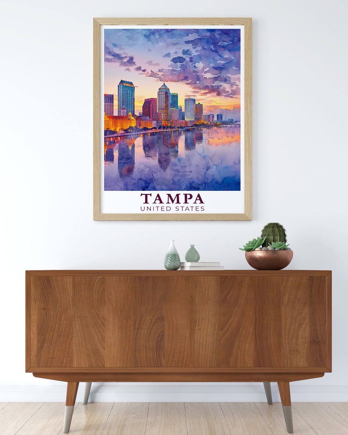 Tampa Travel Print Skyline Tampa Bay Poster For Tampa Lovers And Art Enthusiasts Skyline Tampa Bay Wall Art For Your Home - Image 3
